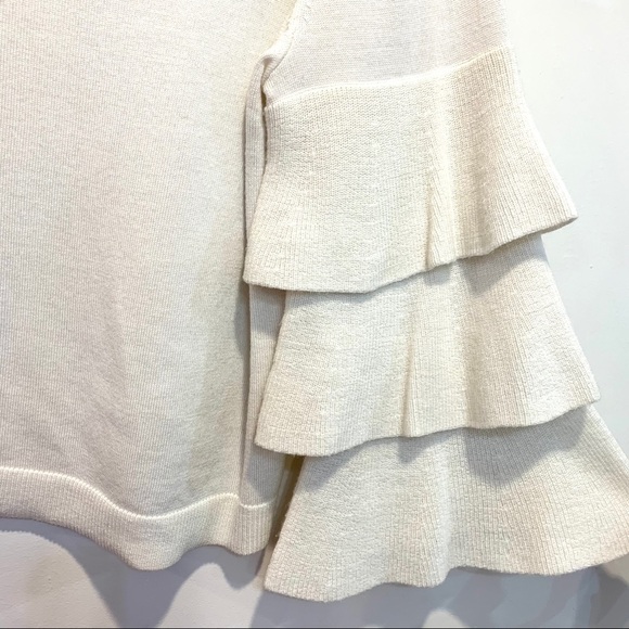 ALICE + OLIVIA “STORA” RUFFLE-SLEEVE MERINO WOOL - Picture 5 of 7